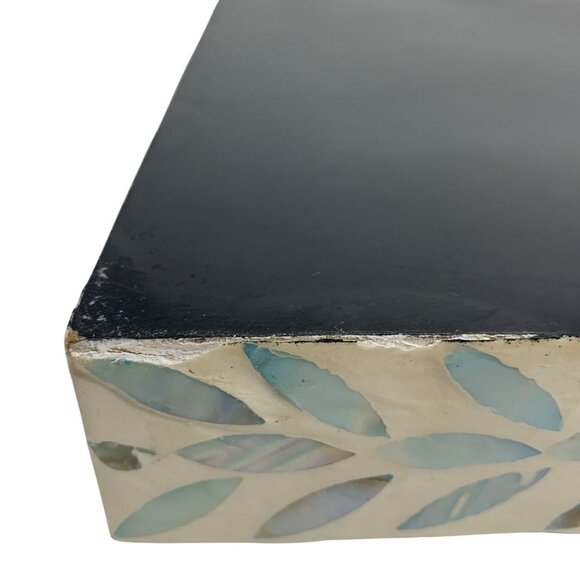 Handcrafted Mother of Pearl Palawan Floral Mosaic Serving Tray Rectangular - Picture 10 of 10